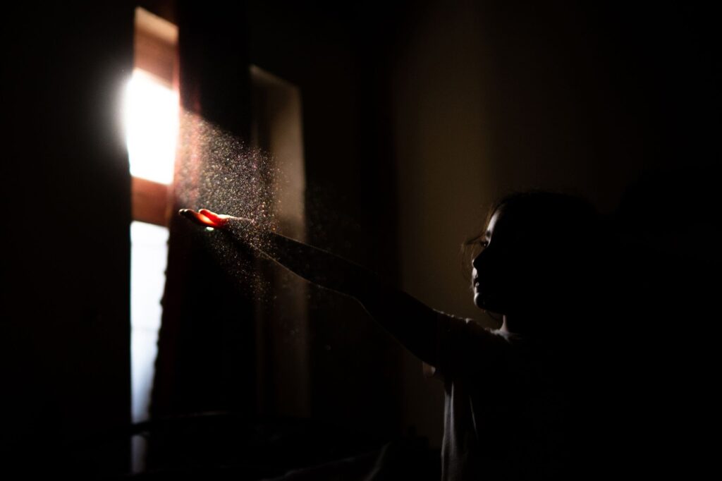 dust particles sunlight window